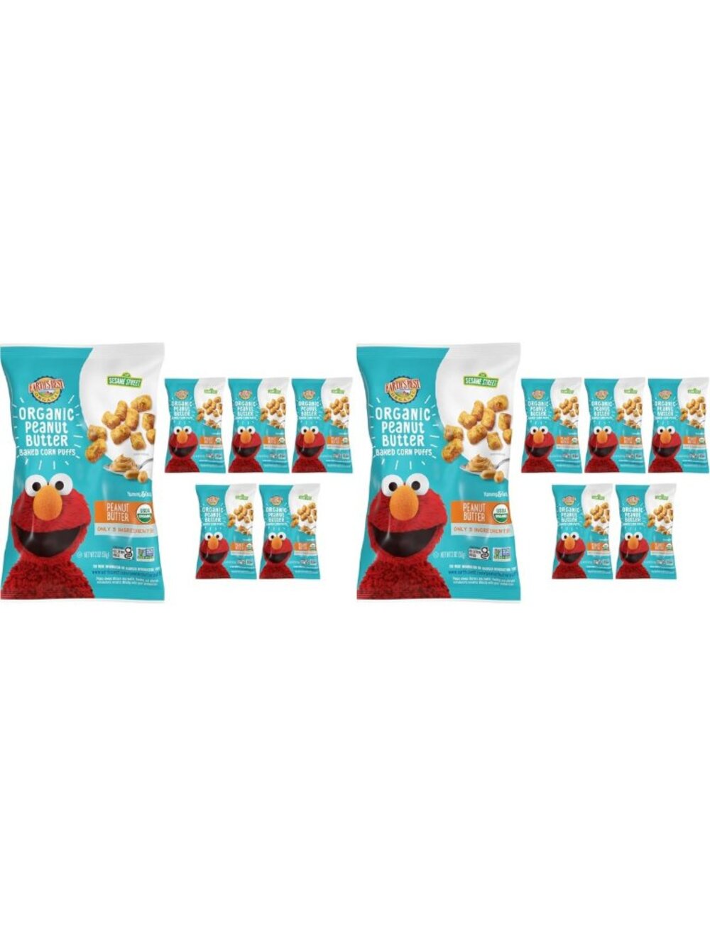Organic Peanut Butter Puffs Snack - 2 oz, Pack of 12, Healthy Baby Treats